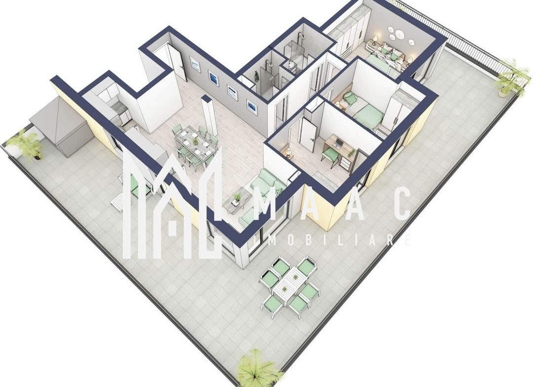 Penthouse 3 camere | Etaj 4 | Balcon 107.2 mp | Turnisor - foto 2