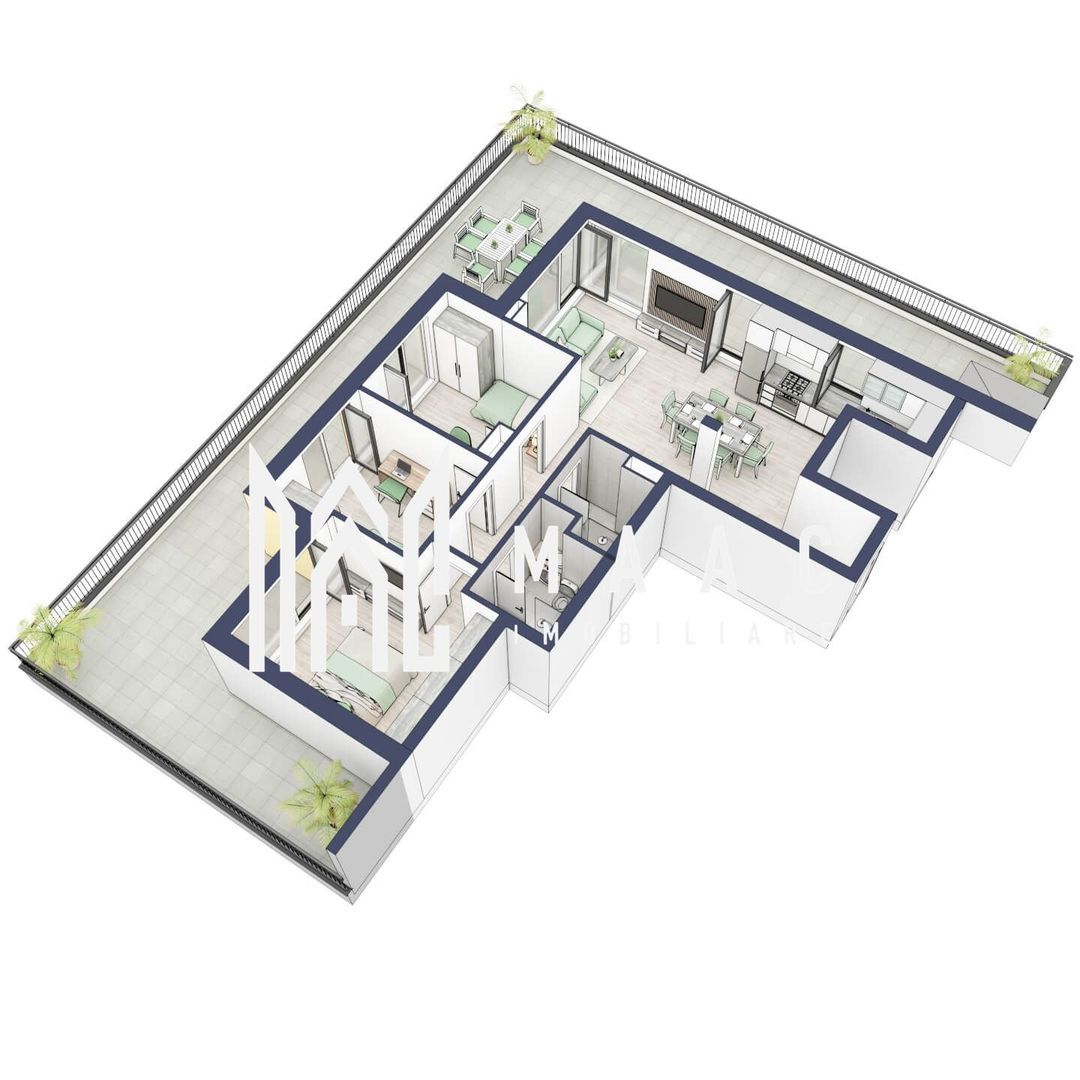 Penthouse 3 camere | Etaj 4 | Balcon 107.2 mp | Turnisor - foto 4
