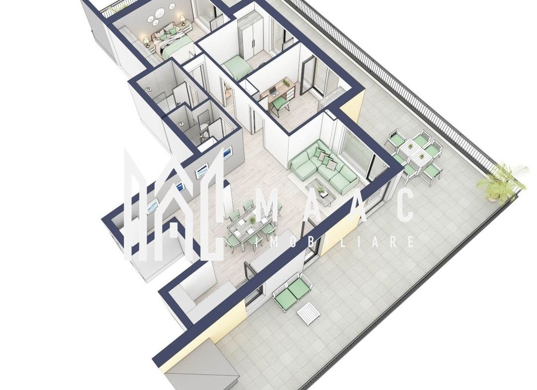 Penthouse 3 camere | Etaj 4 | Balcon 107.2 mp | Turnisor - foto 5