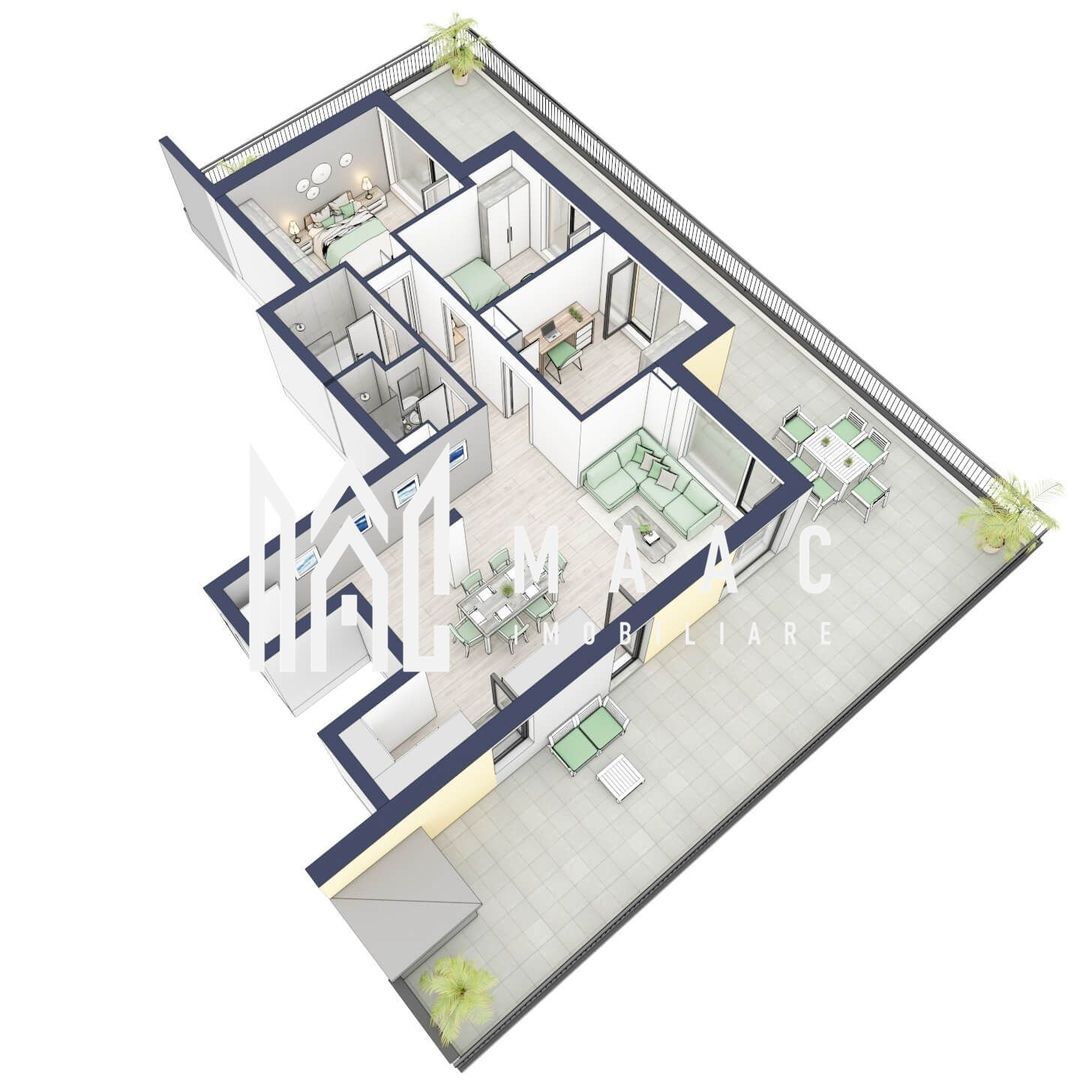 Penthouse 3 camere | Etaj 4 | Balcon 107.2 mp | Turnisor - foto 5