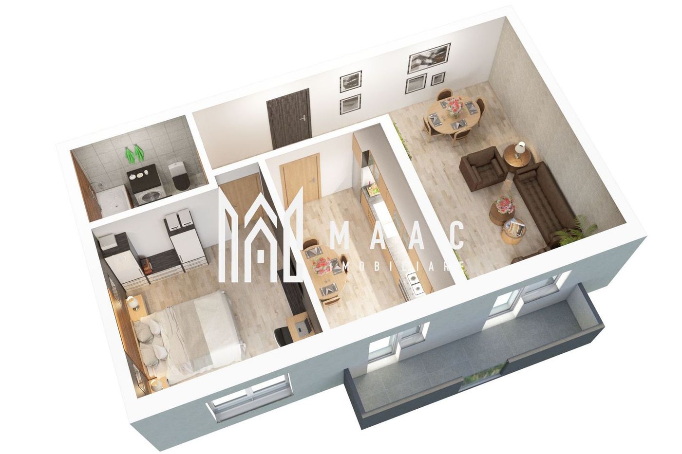 Apartament 3 camere | 61.2 MP| Gradin | Loc de parcare | Predare 2026 - Imagine principala
