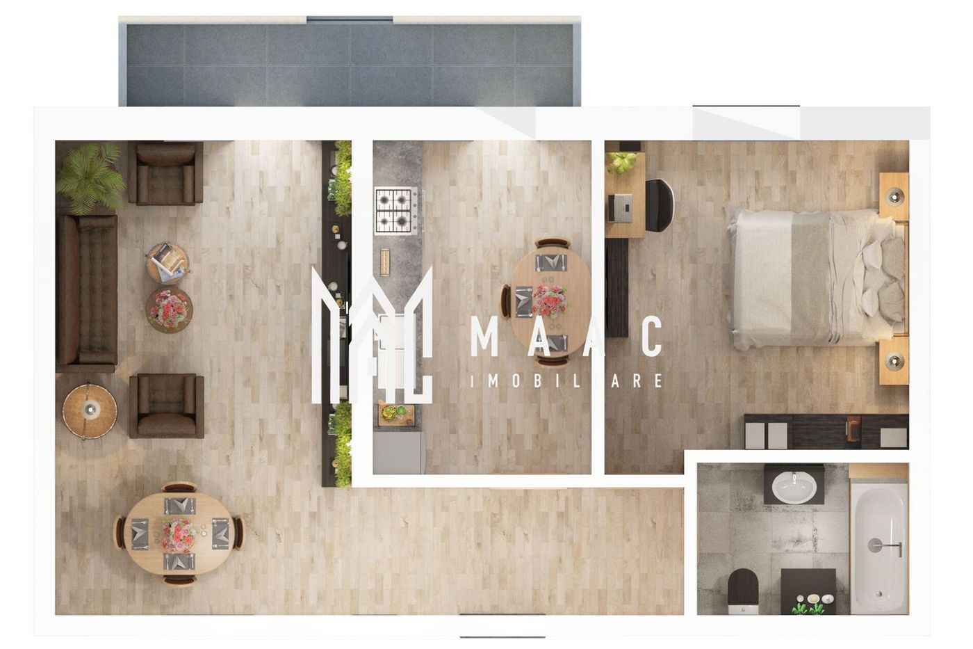 Apartament 3 camere | 61.2 MP| Gradin | Loc de parcare | Predare 2026 - foto 2