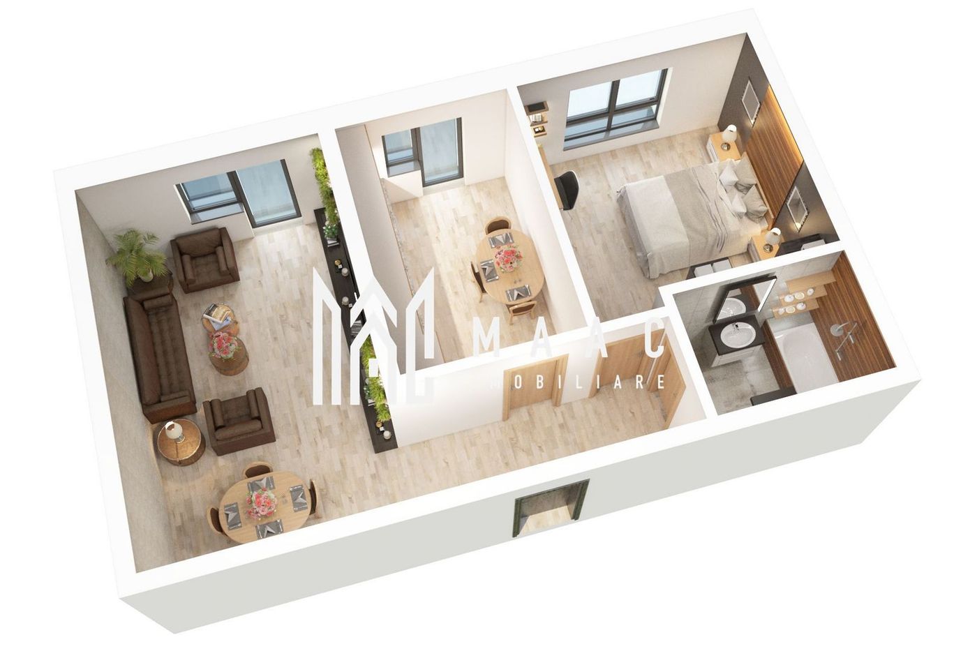 Apartament 3 camere | 61.2 MP| Gradin | Loc de parcare | Predare 2026 - foto 3