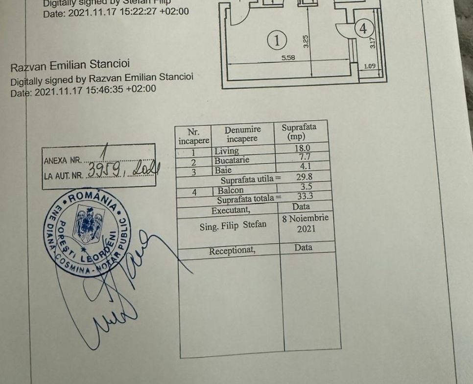 Garsoniera de Vanzare – 33 mp – Zona Drumul Fermei