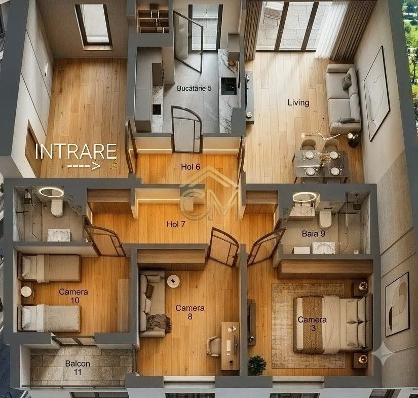 Apartament 4 Camere-2 Bai-2 Balcoane- Pivnita-80 MP - foto 8