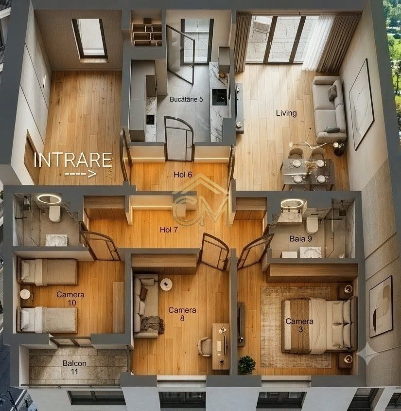 Apartament 4 Camere-2 Bai-2 Balcoane- Pivnita-80 MP - foto 8
