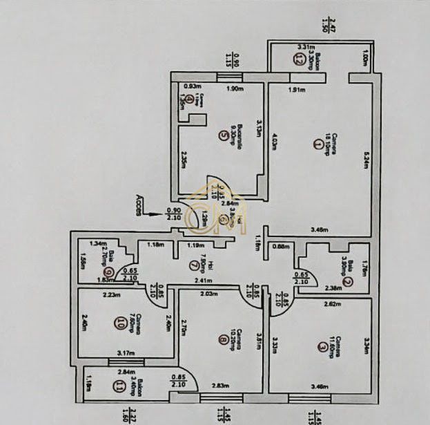 Apartament 4 Camere-2 Bai-2 Balcoane- Pivnita-80 MP - foto 9