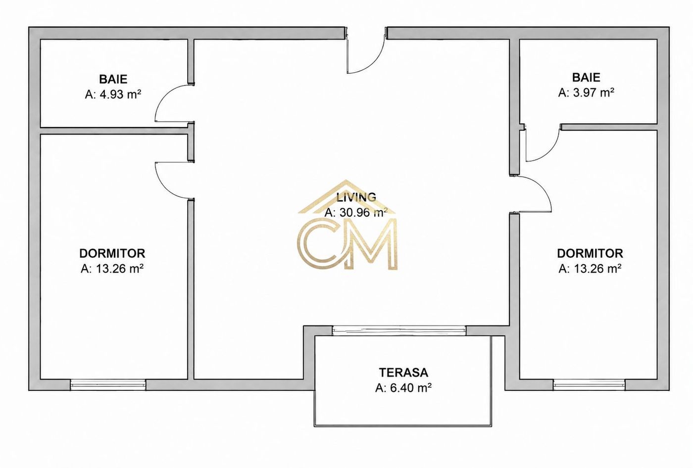 Apartament 3 Camere- 66,5 MPU-Parter-Terasa-Parcare - foto 5