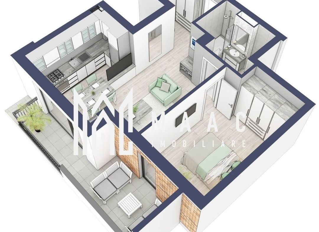 Apartament 2 camere | Terasa 9.5 mp | Turnisor - foto 2
