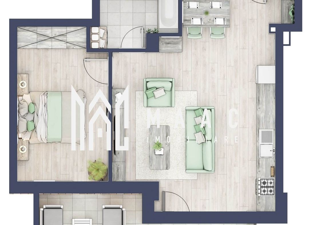 Apartament 2 camere | Etaj 1 | Balcon 9.5 mp | Turnisor - Imagine principala
