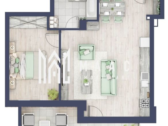 Apartament 2 camere | Etaj 1 | Balcon 9.5 mp | Turnisor - Imagine principala