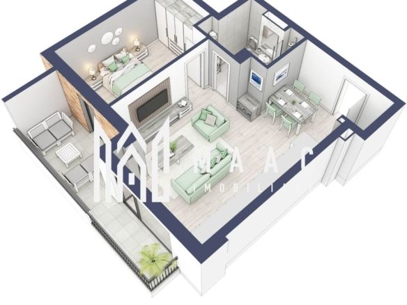 Apartament 2 camere | Etaj 1 | Balcon 9.5 mp | Turnisor - foto 2