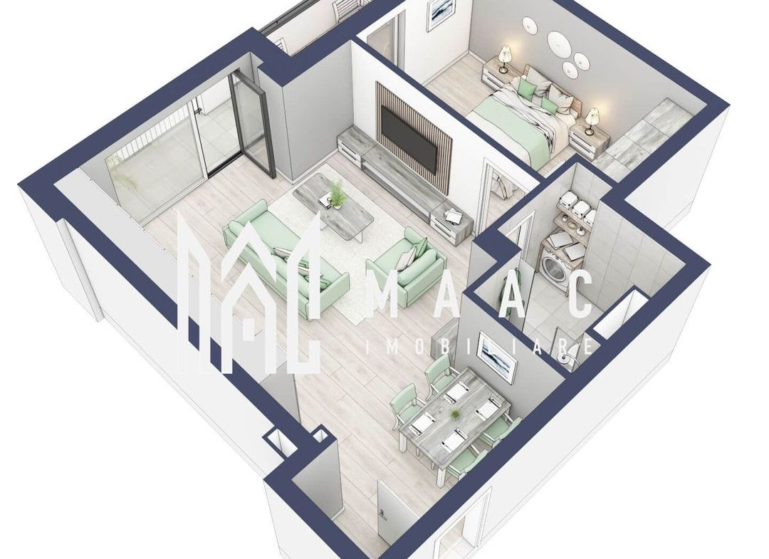 Apartament 2 camere | Etaj 1 | Balcon 9.5 mp | Turnisor - foto 3