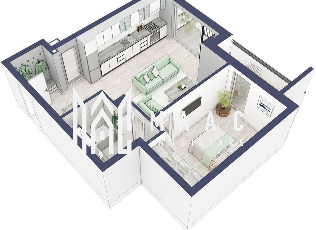 Apartament 2 camere | Etaj 1 | Balcon 9.5 mp | Turnisor - foto 4