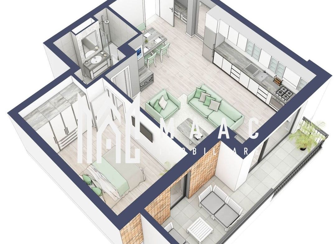 Apartament 2 camere | Etaj 1 | Balcon 9.5 mp | Turnisor - foto 5