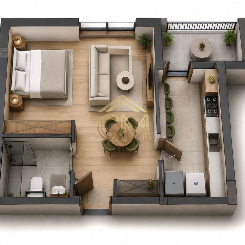 Apartament 1 Camera-Etaj 1-Balcon-Parcare-37MPU - Imagine principala