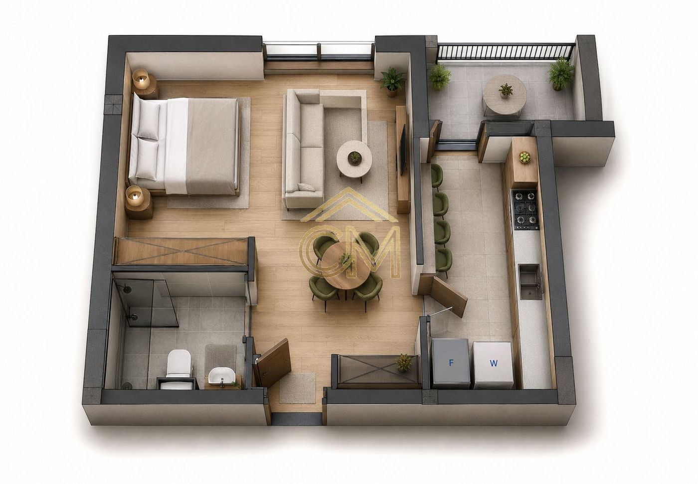 Apartament 1 Camera-Etaj 1-Balcon-Parcare-37MPU - Imagine principala