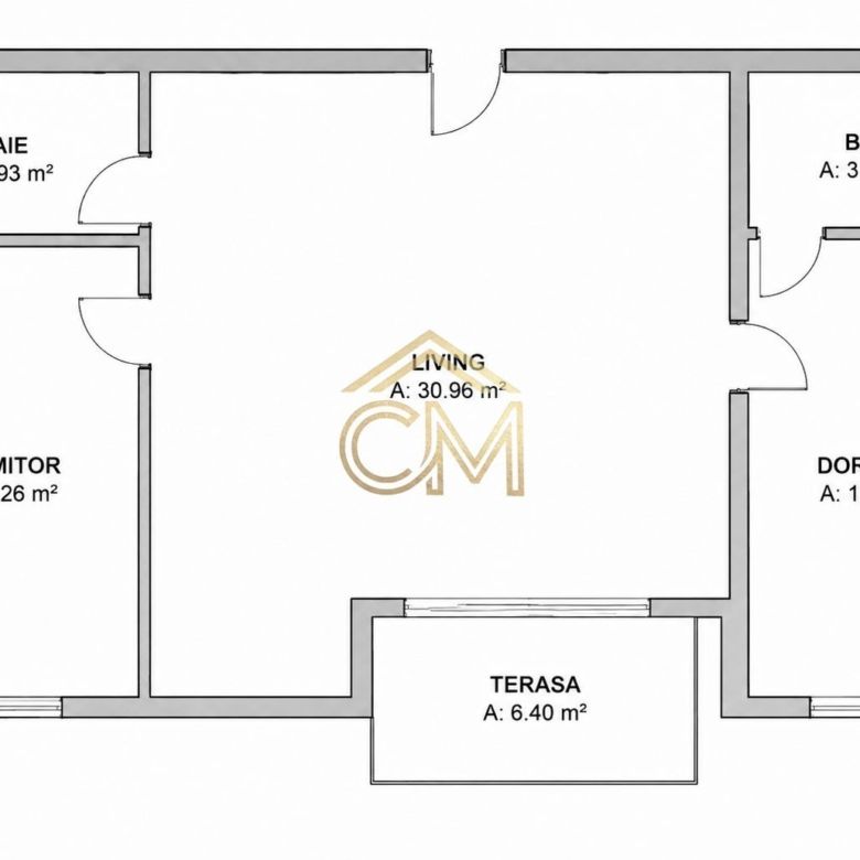 Apartament 3 Camere- 66,5 MPU-Etaj 1-Balcon - Imagine principala
