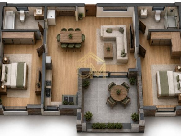 Apartament 3 Camere- 66,5 MPU-Etaj 1-Balcon - foto 2