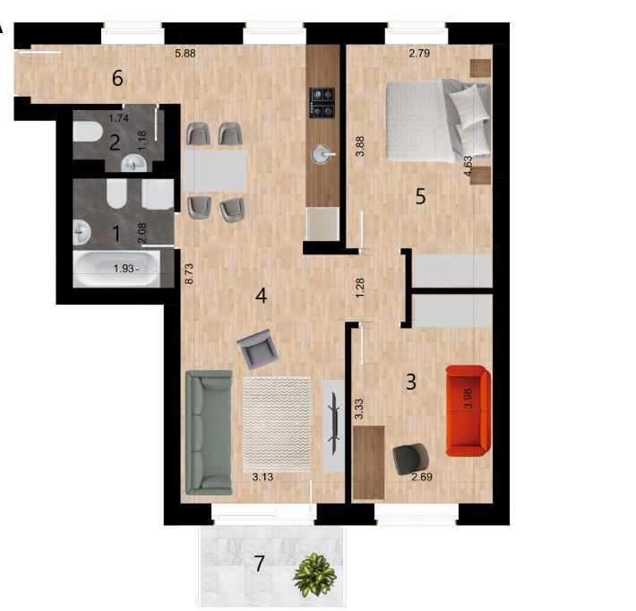 Apartament 3 camere, 2 bai, balcon, etaj intermediar, garaj, Zorilor - foto 6