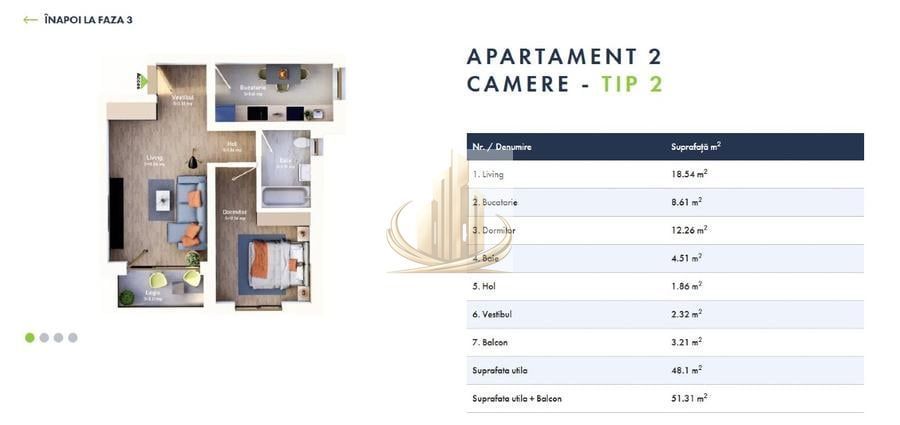 Apartament 2 camere Mehala | 48 mp | Etaj 1-plus loc de parcare inclus - foto 3