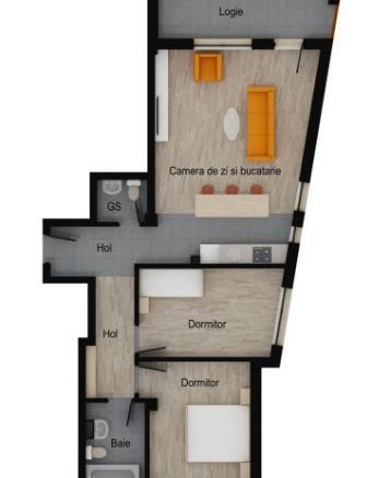Apartament 3 camere, 2 bai, 71 mp, etaj intermediar, balcon, garaj. - foto 3
