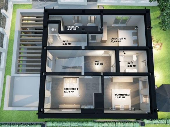 Casa individuala premium 4 camere 3 bai teren 365 mp Calea Cisnadiei - foto 3