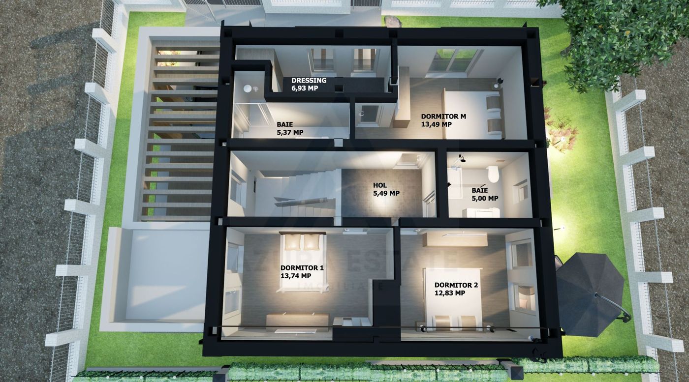 Casa individuala premium 4 camere 3 bai teren 365 mp Calea Cisnadiei - foto 3