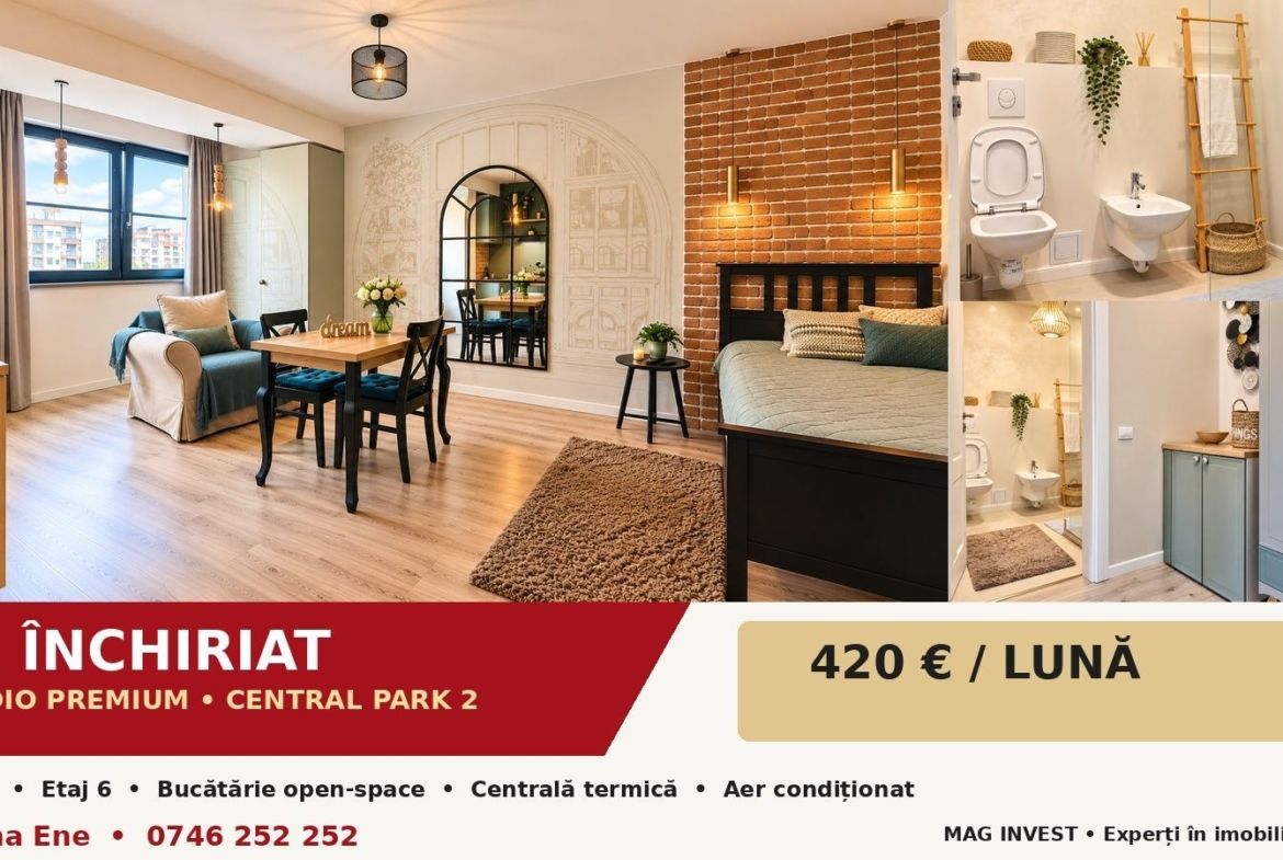 Studio premium de inchiriat - Central Park 2 - 40 mp, etaj 6 - foto 3