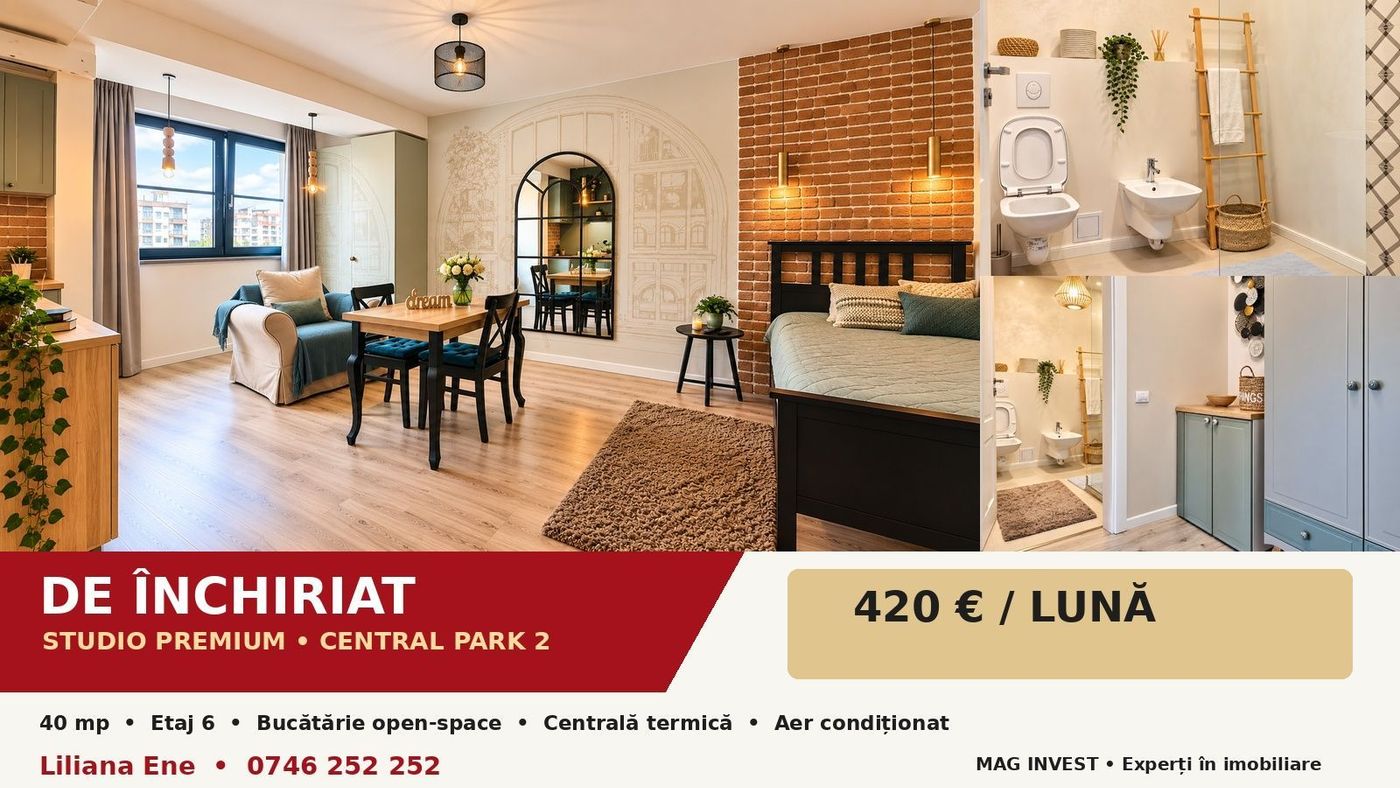 Studio premium de inchiriat - Central Park 2 - 40 mp, etaj 6 - foto 3