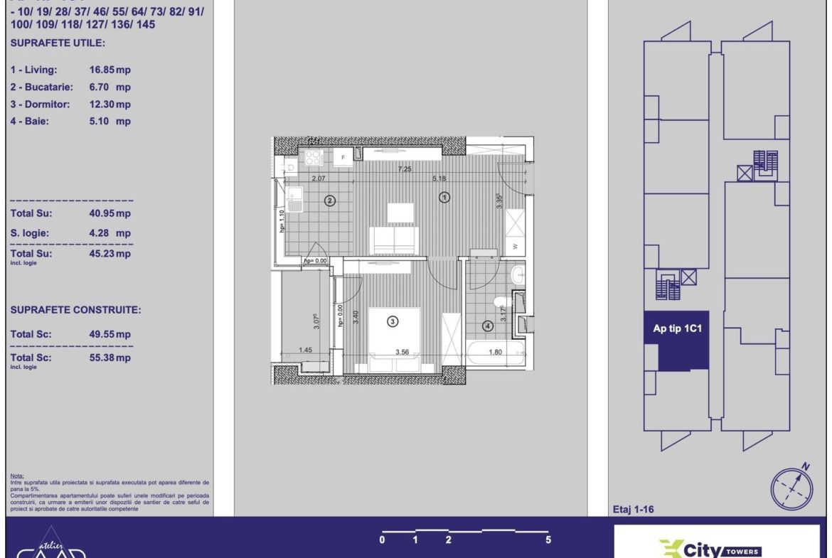 Apartament cu 2 camere in X-city Towers Direct de la dezvoltator - foto 7