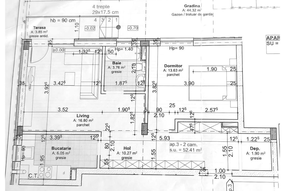 Apartament 2 camere decomandate, gradina, parcare, Sesul de Sus - foto 8