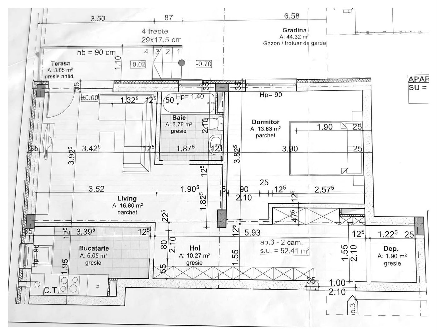 Apartament 2 camere decomandate, gradina, parcare, Sesul de Sus - foto 8