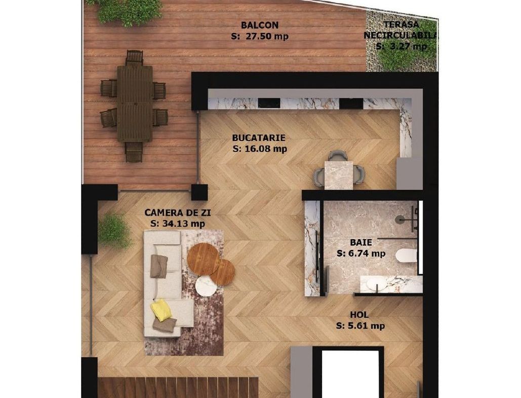 Apartament nou, 2 camere, 281 800 Euro. Comision 0. - Imagine principala
