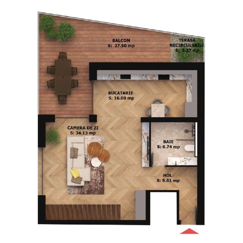 Apartament nou, 2 camere, 281 800 Euro. Comision 0. - Imagine principala