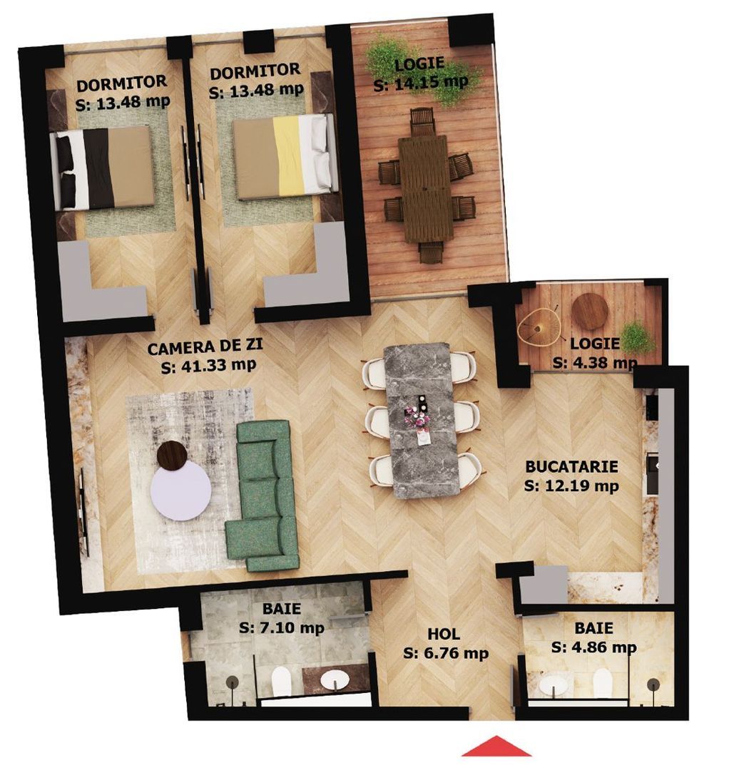 Apartament nou, 3 camere, 271 500 Euro. Comision 0. - Imagine principala