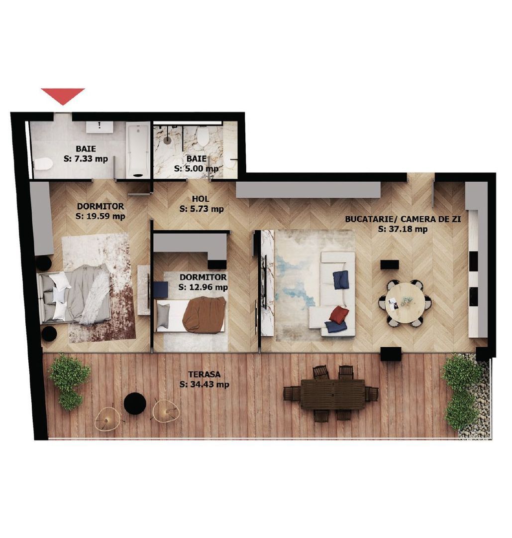 Apartament nou, 3 camere, 264 500 Euro. Comision 0. - Imagine principala