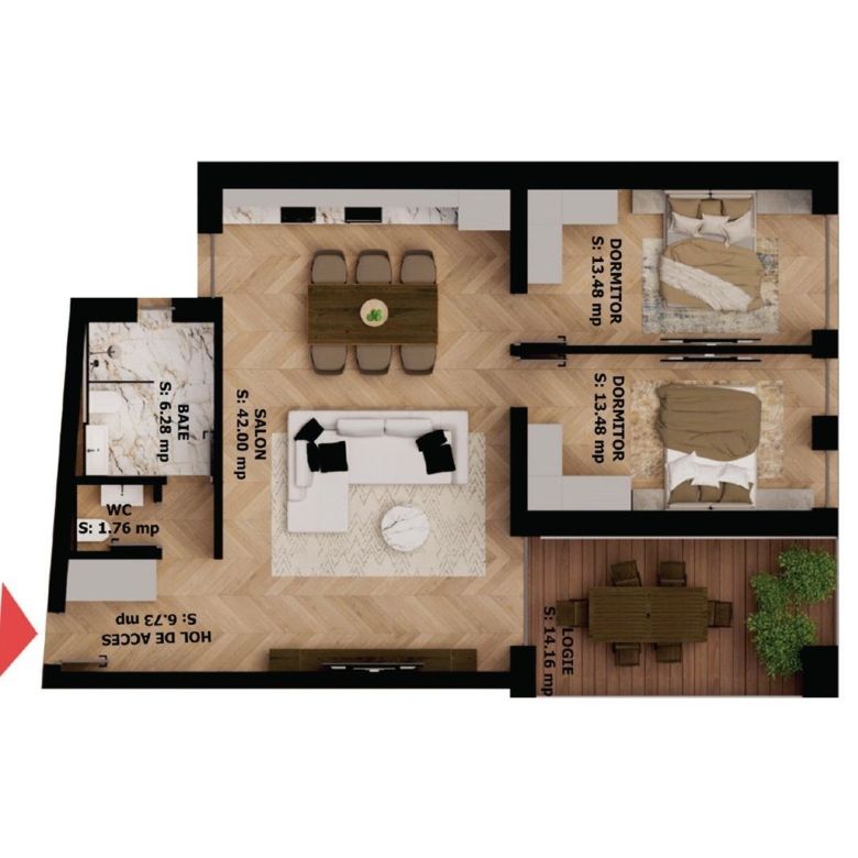 Apartament nou, 3 camere, 227 000 Euro. Comision 0. - Imagine principala
