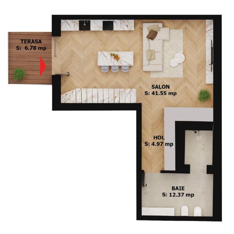 Apartament nou, 2 camere, 261 500 Euro. Comision 0. - Imagine principala