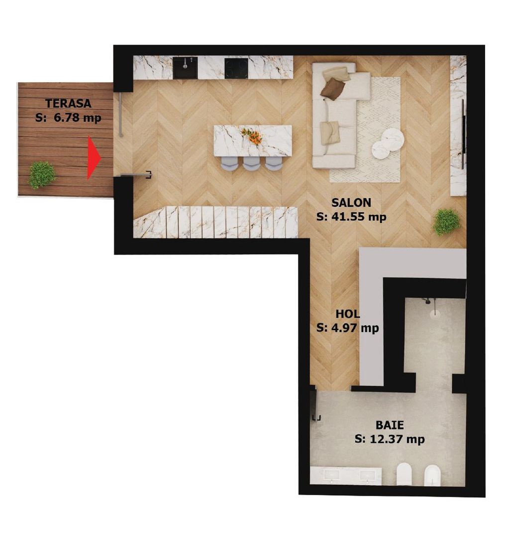 Apartament nou, 2 camere, 261 500 Euro. Comision 0. - Imagine principala
