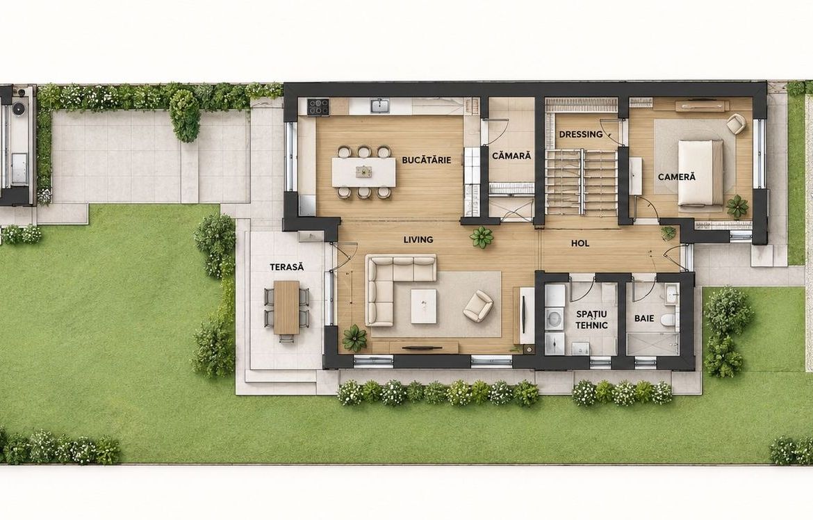 Casa individuala NZEB, 5 camere, 3 bai, finisata, P+ET+POD, Someseni - foto 6
