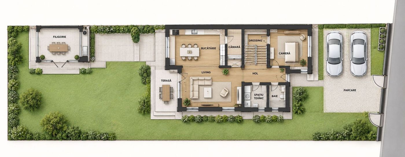 Casa individuala NZEB, 5 camere, 3 bai, finisata, P+ET+POD, Someseni - foto 6