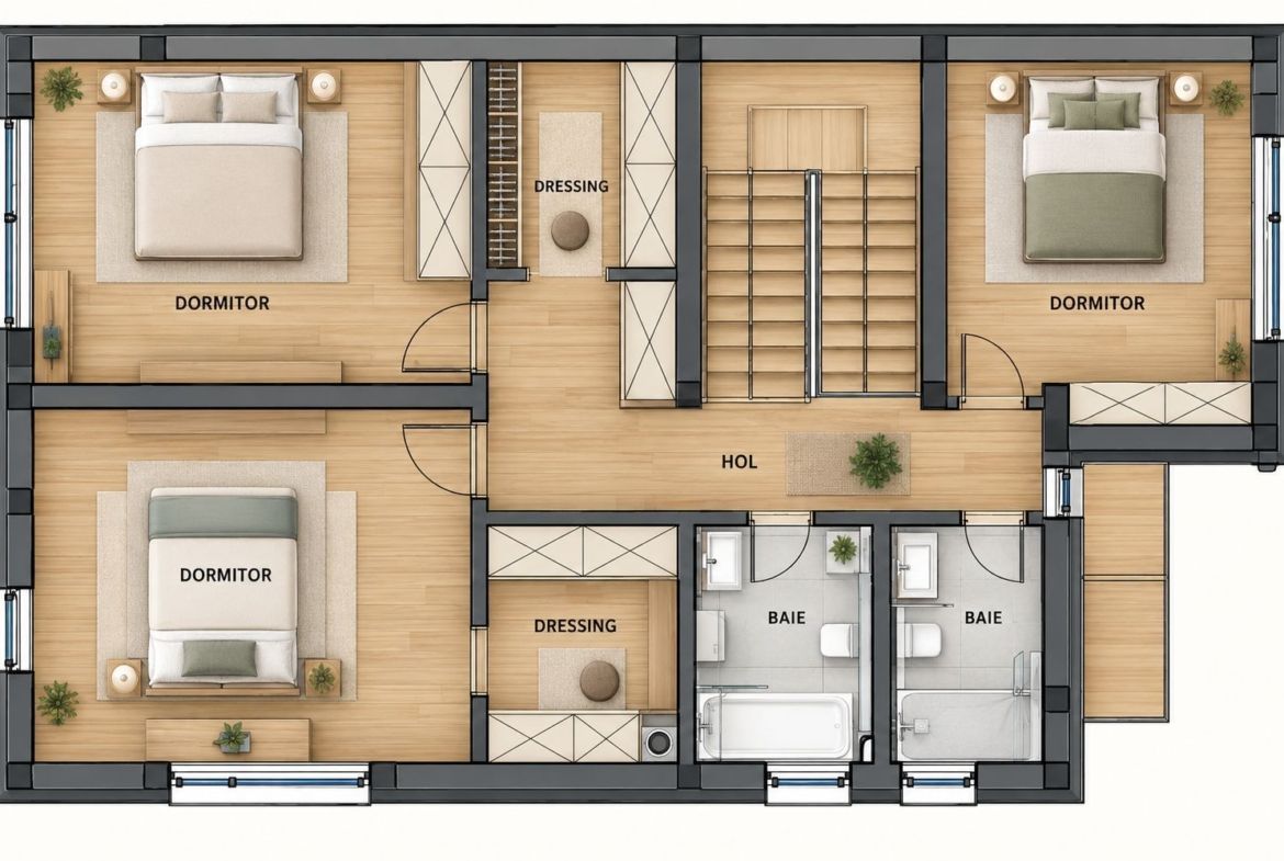 Casa individuala NZEB, 5 camere, 3 bai, finisata, P+ET+POD, Someseni - foto 7