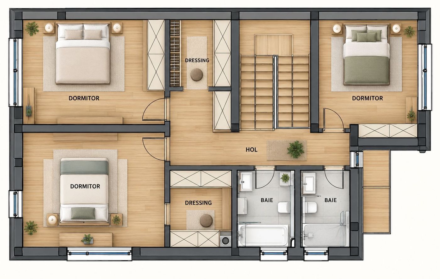Casa individuala NZEB, 5 camere, 3 bai, finisata, P+ET+POD, Someseni - foto 7