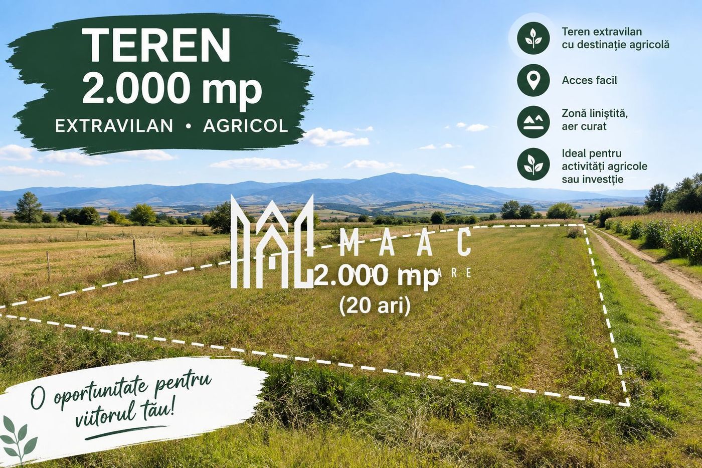 Teren extravilan de vânzare | Sibiu, Nord-Est | 2.000 mp - Imagine principala