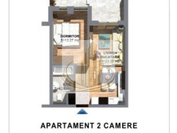 Apartament cu 2 camere, terasa si loc parcare - Imagine principala