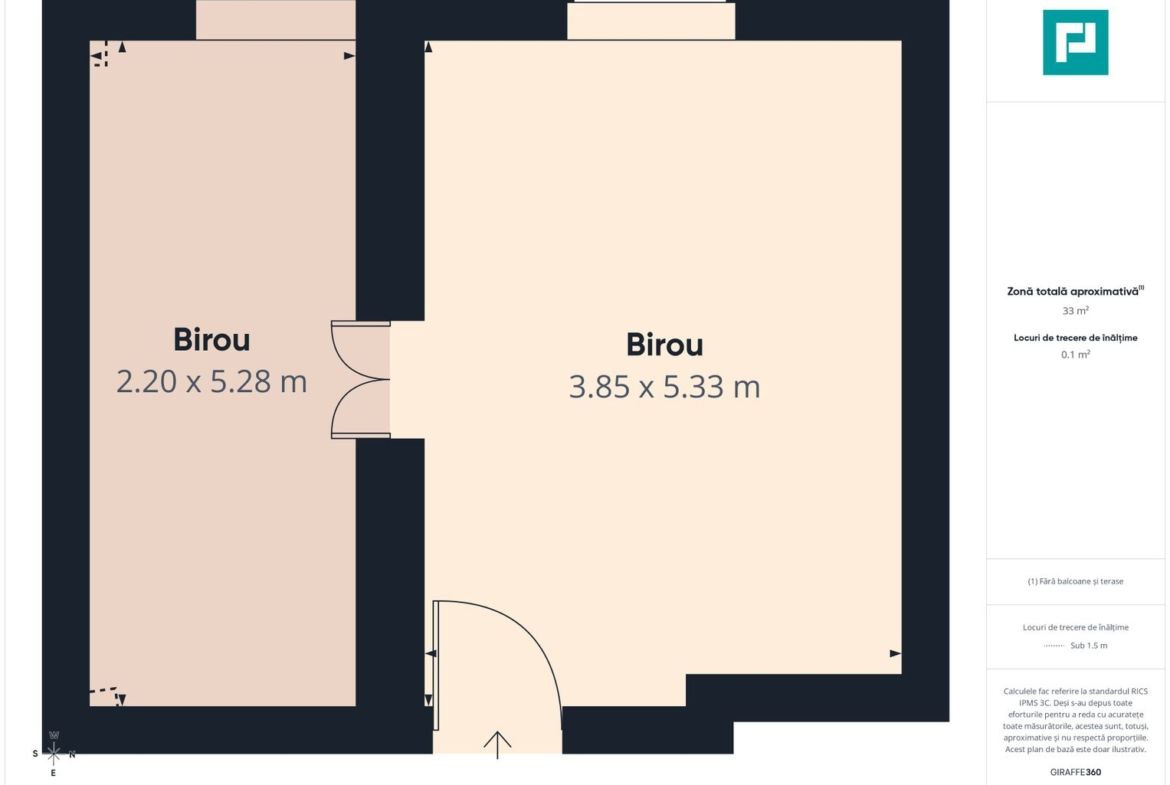 Spațiu de birouri cu 2 camere | Zonă Centrală - foto 7