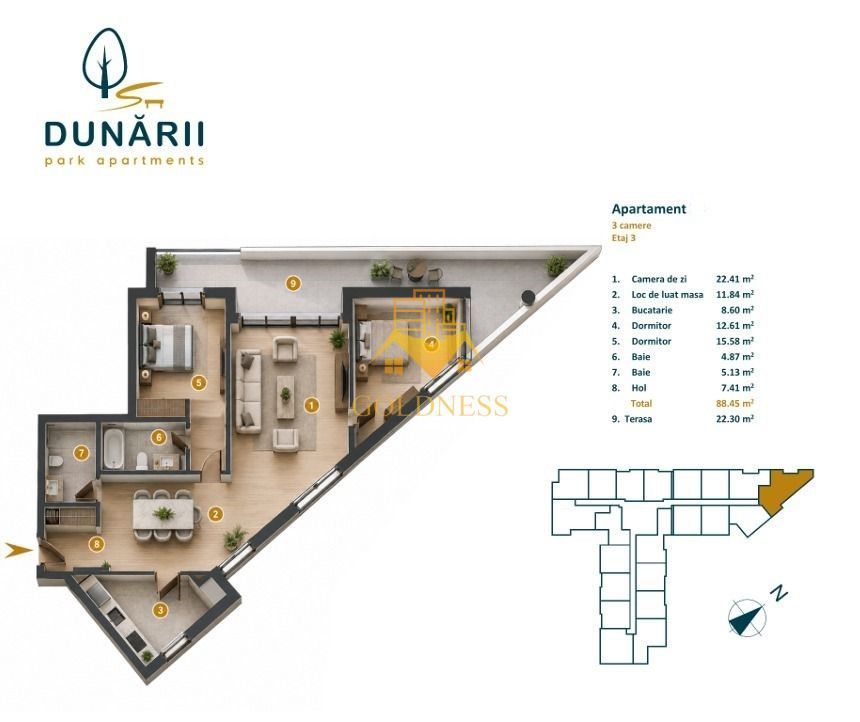 Apartament 110 mp Intre Lacuri Iulius Mall Dunarii 2600/mp Comision 0% - foto 3