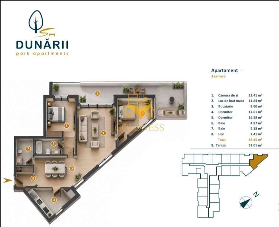 110 mp finisat Intre lacuri, str. Dunarii| Bloc 2023| Comison 0% ! - foto 2