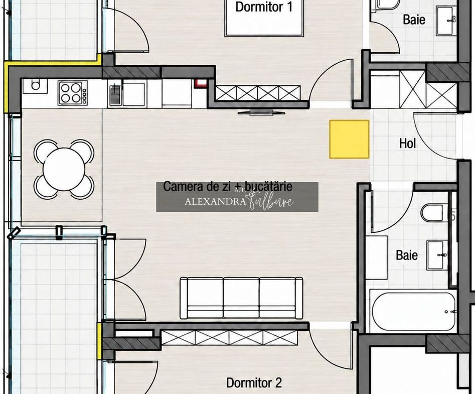 Apartament cu 3 camere, 2 bai, etaj intermediar, 2 balcoane, garaj - foto 4